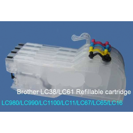 LC 980/1100: cartouches vides grande capacité rechargeables pour Brother