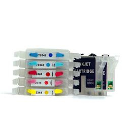 TO331 t/m 336: 7 lege navulbare cartridges met autoreset chip