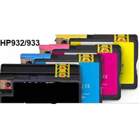 HP 932: 4 empty refillable cartridges with chips