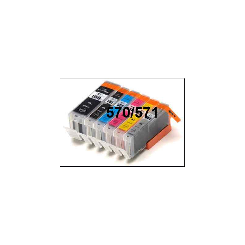 PGI 570/CLI 571XL: Packung mit 6 mit Chips kompatiblen Patronen