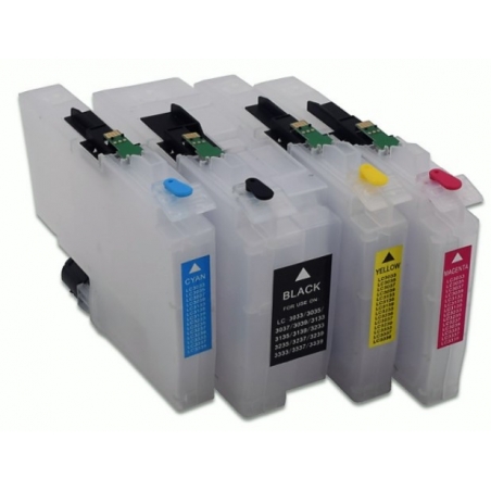 LC3239XL: 4 refillable cartridges + programmable chips