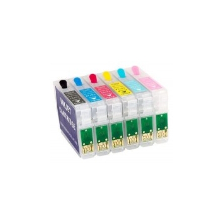 T0791 to 796: 6 reloadable ink cartridges with autoreset chips