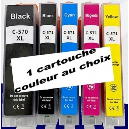 PGI570/CLI 571XL: 1 cartouche compatible avec puce (couleur au choix)