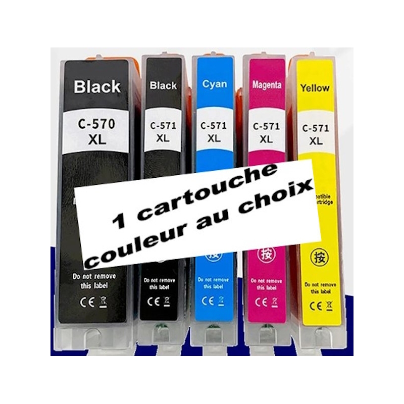 PGI570/CLI 571XL: 1 cartouche compatible avec puce (couleur au choix)