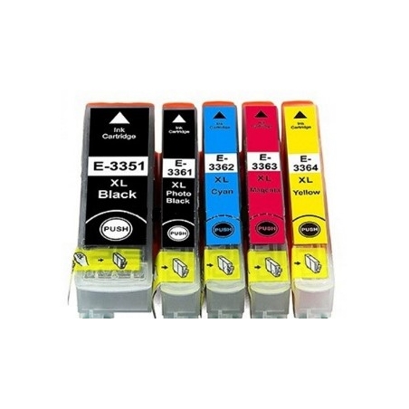 T3351xl: 5 full cartridges for Epson