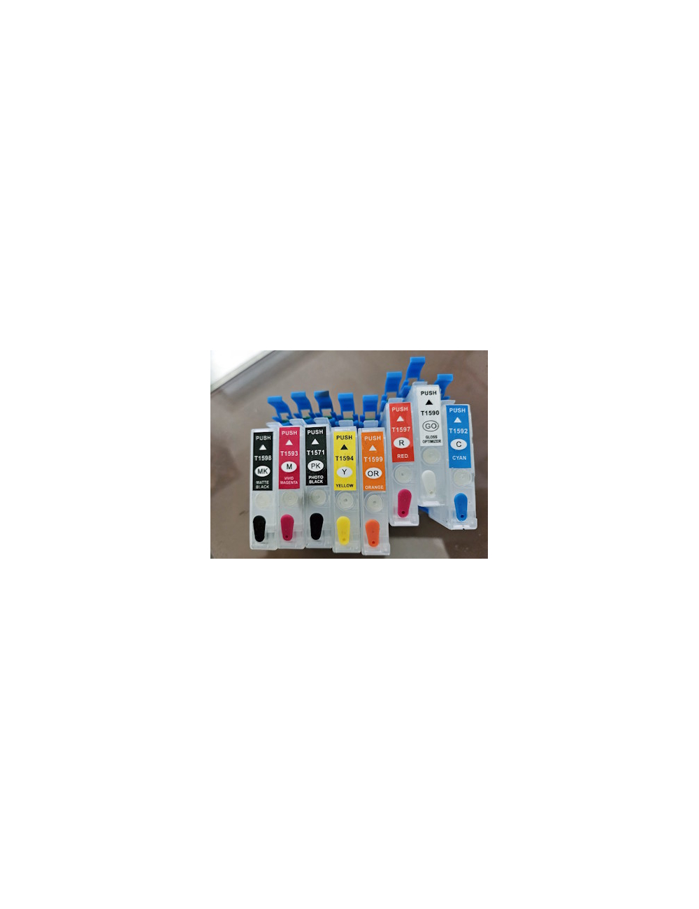 T1590-1599: 8 cartouches d'encre vides rechargeables avec puce auto-reset