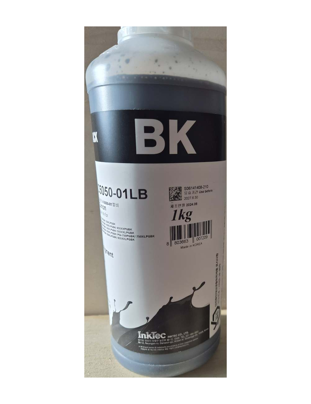 1000 ml INKTEC pigmented black ink